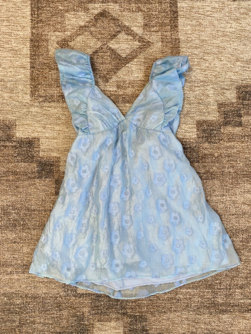 Thirty Thirty Floral Ruffle Babydoll Mini Dress - Picture 2 of 7